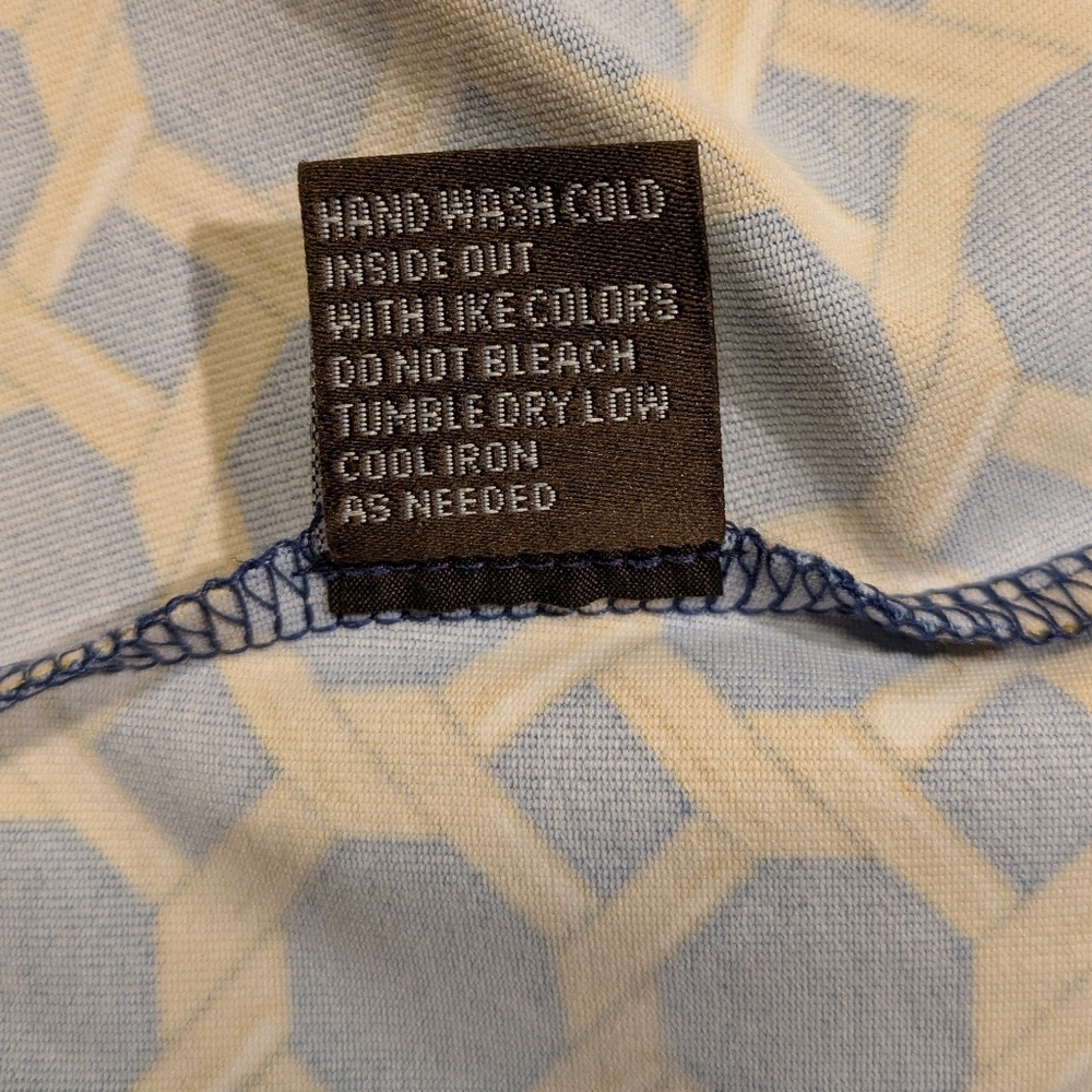 NWT Women's J. McLaughlin Bedford Quarter Zip Catalina Cloth Blue & Gold | Sz S - Picture 11 of 11